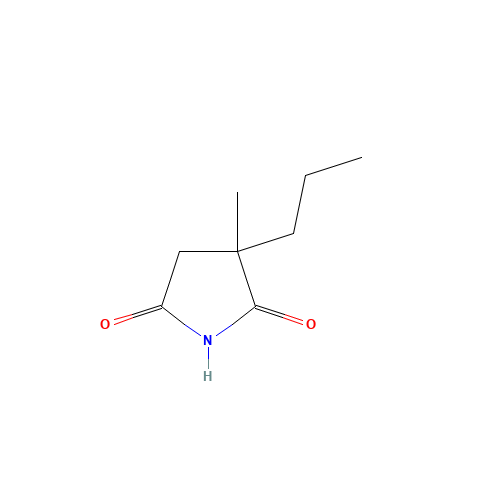 ALPHA-METHYL-ALPHA-PROPYLSUCCINIMIDE (CAS: 1497-19-4) - Chemical Structure and Molecular Formula 