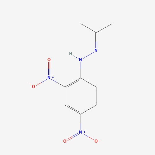 ACETONE 2,4-DINITROPHENYLHYDRAZONE (CAS: 1567-89-1) - Chemical Structure and Molecular Formula 