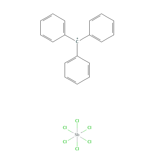 TRIPHENYLCARBENIUM HEXACHLOROANTIMONATE (CAS: 1586-91-0) - Chemical Structure and Molecular Formula 
