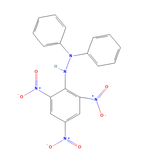 1,1-DIPHENYL-2-PICRYLHYDRAZINE (CAS: 1707-75-1) - Chemical Structure and Molecular Formula 