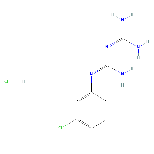 1-(3-CHLOROPHENYL)BIGUANIDE HYDROCHLORIDE (CAS: 2113-05-5) - Chemical Structure and Molecular Formula 