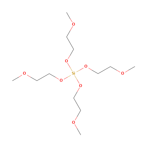 TETRAKIS(2-METHOXYETHOXY)SILANE (CAS: 2157-45-1) - Chemical Structure and Molecular Formula 
