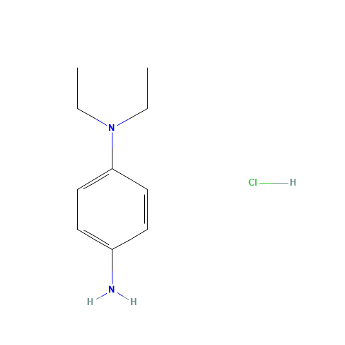 N,N-DIETHYL-P-PHENYLENEDIAMINE MONOHYDROCHLORIDE (CAS: 2198-58-5) - Chemical Structure and Molecular Formula 