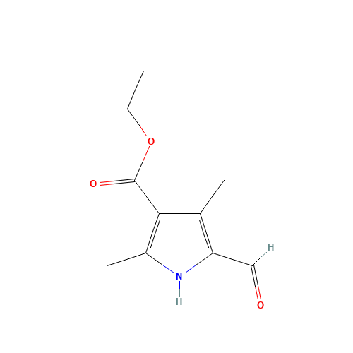 Ethyl 5-formyl-2,4-dimethyl-1H-pyrrole-3-carboxylate (CAS: 2199-59-9) - Chemical Structure and Molecular Formula 