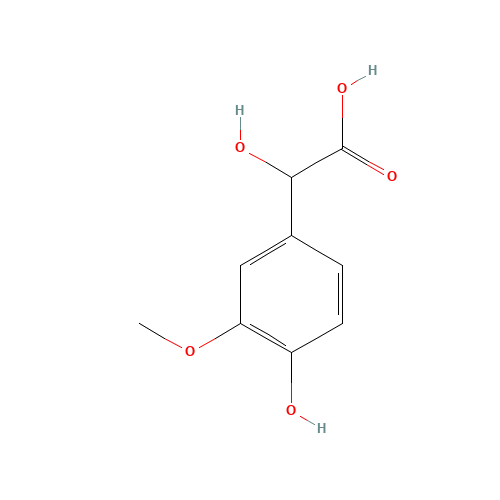 DL-4-HYDROXY-3-METHOXYMANDELIC ACID (CAS: 2394-20-9) - Chemical Structure and Molecular Formula 