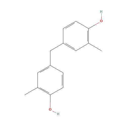 4,4'-DIHYDROXY-3,3'-DIMETHYLDIPHENYLMETHANE (CAS: 2467-25-6) - Chemical Structure and Molecular Formula 