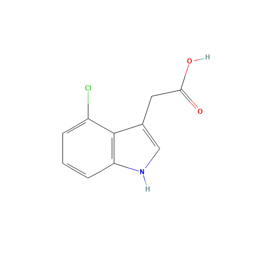 4-Chloroindole-3-acetic acid (CAS: 2519-61-1) - Chemical Structure and Molecular Formula 