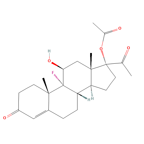 Flugestone 17-acetate (CAS: 2529-45-5) - Chemical Structure and Molecular Formula 