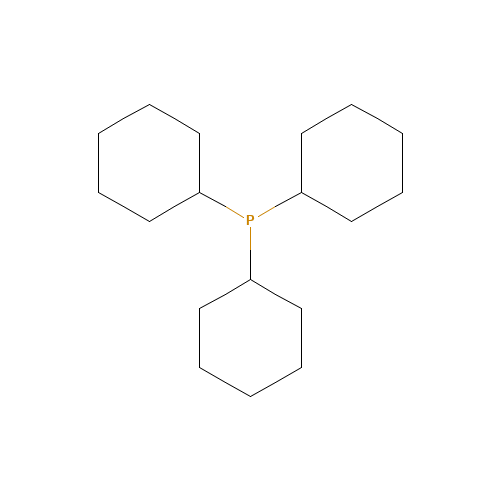 Tricyclohexyl phosphine (CAS: 2622-14-2) - Chemical Structure and Molecular Formula 