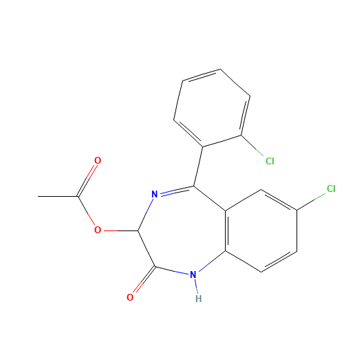 3-(Acetyloxy)-7-chloro-5-(2-chlorophenyl)-1,3-dihydro-2H-1,4-benzodiazepin-2-one (CAS: 2848-96-6) - Related Chemical Product