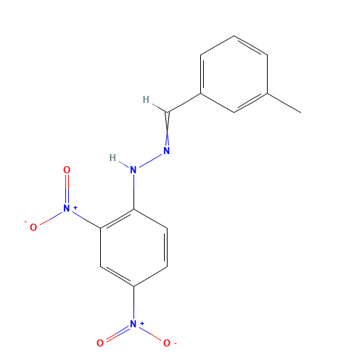 M-TOLUALDEHYDE 2,4-DINITROPHENYLHYDRAZONE (CAS: 2880-05-9) - Chemical Structure and Molecular Formula 