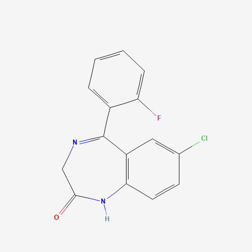 7-Chloro-5-(2-fluoro-phenyl)-1,3-dihydro-2H-1,4-benzodiazepin-2-one (CAS: 2886-65-9) - Related Chemical Product