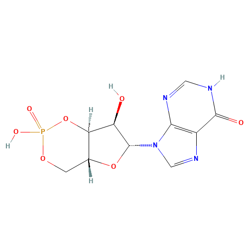 INOSINE-3',5'-CYCLIC PHOSPHATE (CAS: 3545-76-4) - Chemical Structure and Molecular Formula 