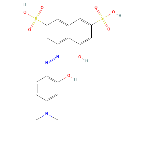 5-(4-DIETHYLAMINO-2-HYDROXYPHENYLAZO)-4-HYDROXYNAPHTHALENE-2,7-DISULFONIC ACID SODIUM SALT (CAS: 3627-04-1) - Related Chemical Product