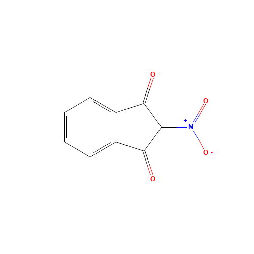 2-NITRO-1,3-INDANDIONE (CAS: 3674-33-7) - Chemical Structure and Molecular Formula 