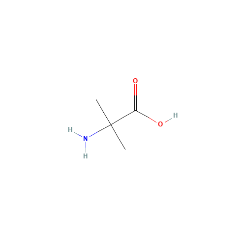 2-Amino-2-methylpropionic acid (CAS: 62-57-7) - Chemical Structure and Molecular Formula 