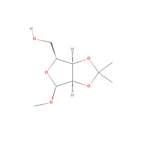 Methyl-2,3-O-isopropylidene-beta-D-ribofuranoside (CAS: 4099-85-8) - Chemical Structure and Molecular Formula 
