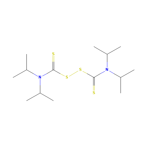 TETRAISOPROPYLTHIURAM DISULFIDE (CAS: 4136-91-8) - Chemical Structure and Molecular Formula 