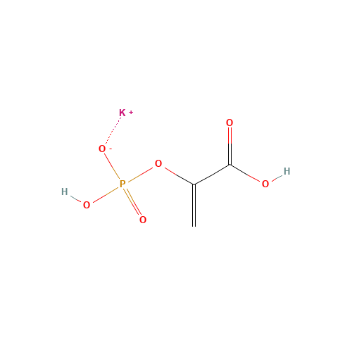 PHOSPHOENOLPYRUVIC ACID MONOPOTASSIUM SALT (CAS: 4265-07-0) - Chemical Structure and Molecular Formula 