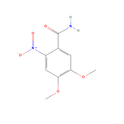 3,4-DIMETHOXY-6-NITROBENZAMIDE (CAS: 4959-60-8) - Chemical Structure and Molecular Formula 
