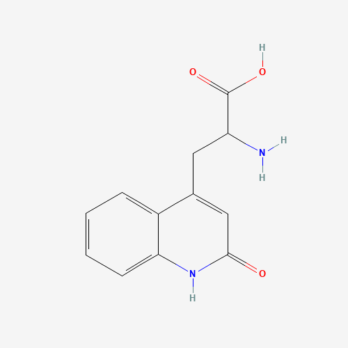 2-Amino-3-(1,2-dihydro-2-oxoquinoline-4-yl)propanoic acid (CAS: 5162-90-3) - Chemical Structure and Molecular Formula 