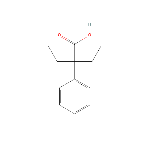 2-Phenyl-2-ethylbutyric acid (CAS: 5465-28-1) - Chemical Structure and Molecular Formula 