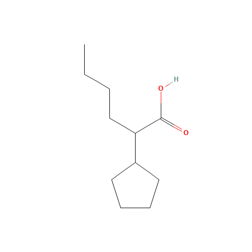 2-CYCLOPENTYL HEXANOIC ACID (CAS: 5623-89-2) - Chemical Structure and Molecular Formula 