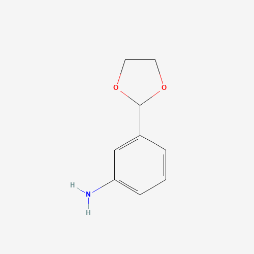 3-(1,3-Dioxolan-2-yl)aniline (CAS: 6398-87-4) - Chemical Structure and Molecular Formula 