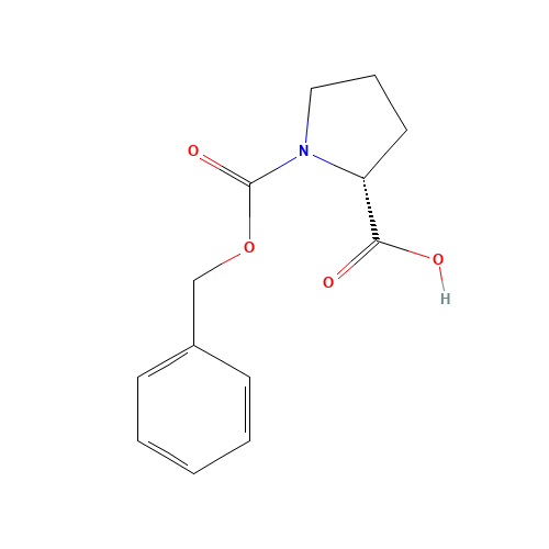 N-Benzyloxycarbonyl-D-proline (CAS: 6404-31-5) - Chemical Structure and Molecular Formula 