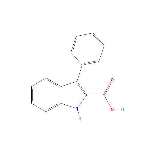 3-PHENYL-1H-INDOLE-2-CARBOXYLIC ACID (CAS: 6915-67-9) - Chemical Structure and Molecular Formula 