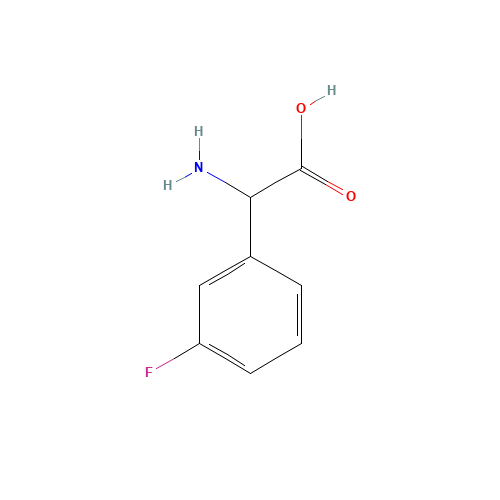 AMINO-(3-FLUORO-PHENYL)-ACETIC ACID (CAS: 7292-74-2) - Chemical Structure and Molecular Formula 