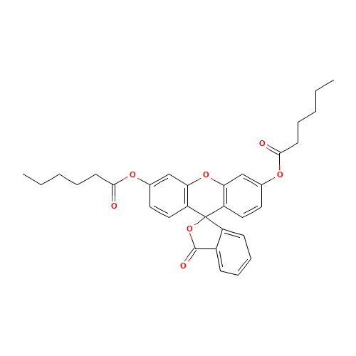 FLUORESCEIN DICAPROATE (CAS: 7364-90-1) - Chemical Structure and Molecular Formula 