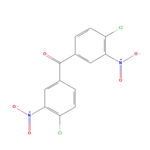 4,4'-DICHLORO-3,3'-DINITROBENZOPHENONE (CAS: 7498-65-9) - Chemical Structure and Molecular Formula 