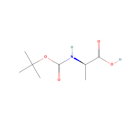 BOC-D-Alanine (CAS: 7764-95-6) - Chemical Structure and Molecular Formula 