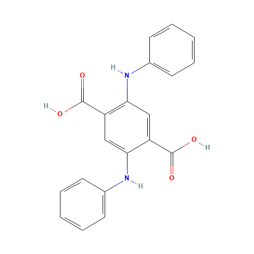 2,5-DIANILINOTEREPHTHALIC ACID (CAS: 10109-95-2) - Chemical Structure and Molecular Formula 