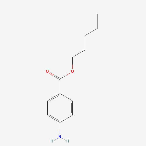 N-PENTYL-4-AMINOBENZOATE (CAS: 13110-37-7) - Chemical Structure and Molecular Formula 