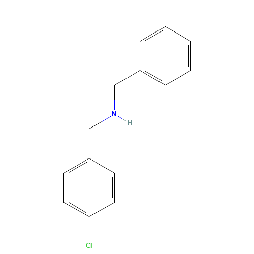 BENZYL-(4-CHLORO-BENZYL)-AMINE (CAS: 13541-00-9) - Chemical Structure and Molecular Formula 
