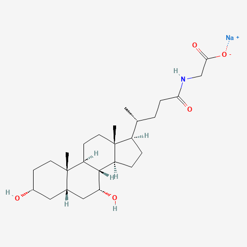 GLYCOCHENODEOXYCHOLIC ACID SODIUM SALT (CAS: 16564-43-5) - Chemical Structure and Molecular Formula 