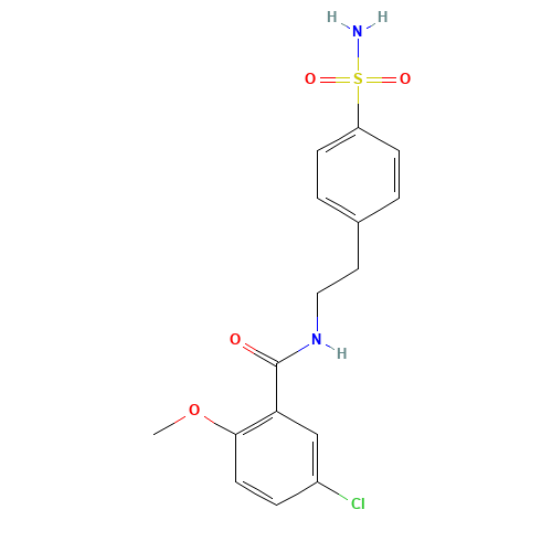 4-(2-(5-Chloro-2-methoxybenzamido)ethyl)benzenesulfamide (CAS: 16673-34-0) - Related Chemical Product