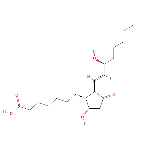 9ALPHA,15S-DIHYDROXY-11-OXO-PROST-13E-EN-1-OIC ACID (CAS: 17968-82-0) - Chemical Structure and Molecular Formula 