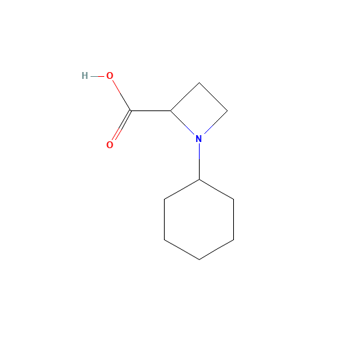 1-CYCLOHEXYL-2-AZETIDINECARBOXYLIC ACID (CAS: 18085-39-7) - Chemical Structure and Molecular Formula 