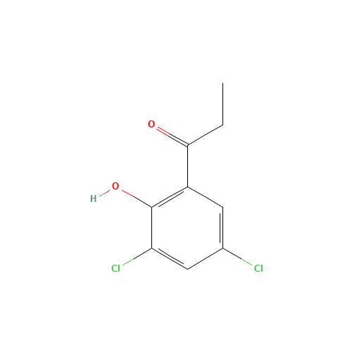 1-(3,5-DICHLORO-2-HYDROXYPHENYL)PROPAN-1-ONE (CAS: 18430-74-5) - Chemical Structure and Molecular Formula 