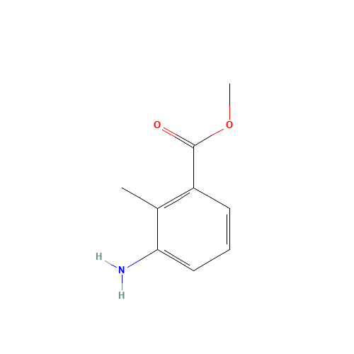 Methyl 3-amino-2-methylbenzoate (CAS: 18583-89-6) - Chemical Structure and Molecular Formula 