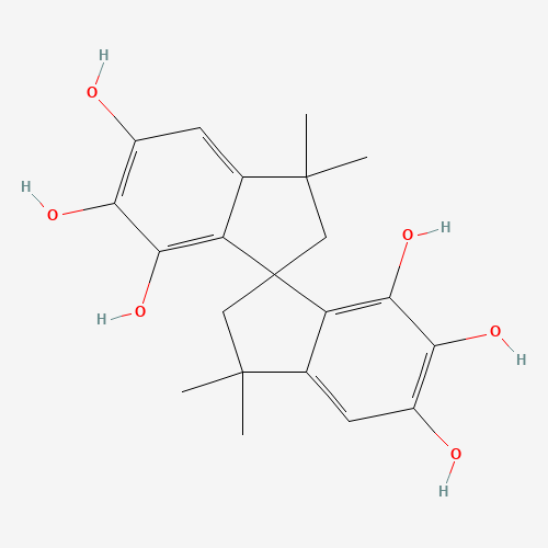 3,3,3',3'-TETRAMETHYL-1,1'-SPIROBIINDAN-5,5',6,6',7,7'-HEXOL (CAS: 19924-21-1) - Chemical Structure and Molecular Formula 