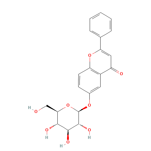 6-HYDROXYFLAVONE-BETA-D-GLUCOSIDE (CAS: 20594-05-2) - Chemical Structure and Molecular Formula 