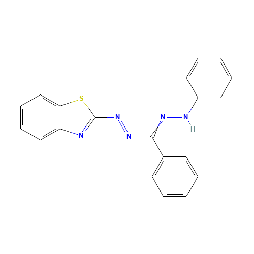 5-(2-BENZOTHIAZOLYL)-1,3-DIPHENYLFORMAZAN (CAS: 21326-44-3) - Chemical Structure and Molecular Formula 