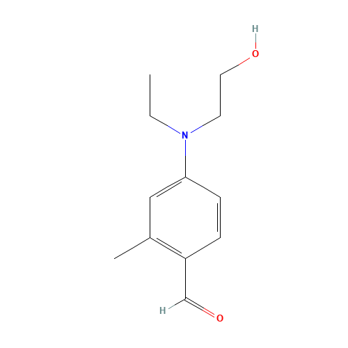 N-Ethyl-N-hydroxyethyl-4-amino-2-methyl benzaldehyde (CAS: 21850-52-2) - Chemical Structure and Molecular Formula 