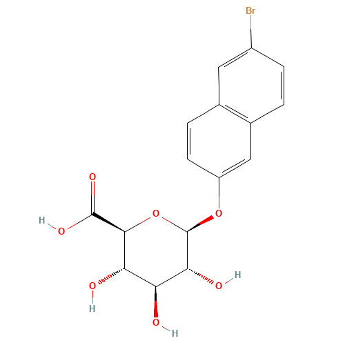 6-BROMO-2-NAPHTHYL-BETA-D-GLUCURONIDE (CAS: 22720-35-0) - Chemical Structure and Molecular Formula 