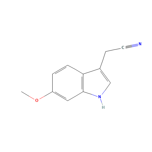 6-METHOXYINDOLE-3-ACETONITRILE (CAS: 23084-35-7) - Chemical Structure and Molecular Formula 