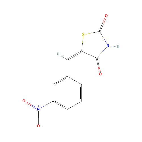 5-[(3-NITROPHENYL)METHYLENE]-1,3-THIAZOLANE-2,4-DIONE (CAS: 24044-52-8) - Chemical Structure and Molecular Formula 
